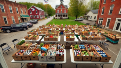 food boxes in Nelsonville, Ohio