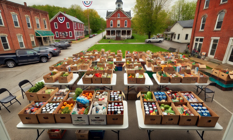 food boxes in Nelsonville, Ohio